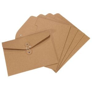 5pcs String Envelope File Folders A5 Document Organizer Holder Filing Jacket